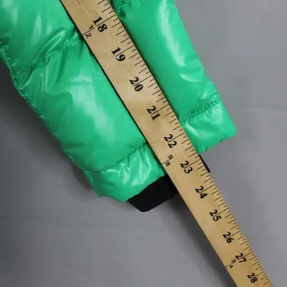 Aritzia Super Puff Jacket Womens XS Shorty Liquid Shine Hooded Puffer Goose Down - Picture 15 of 16